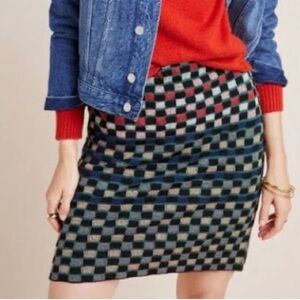 Aldo Martins Stevani Knit Checkered Pencil Skirt